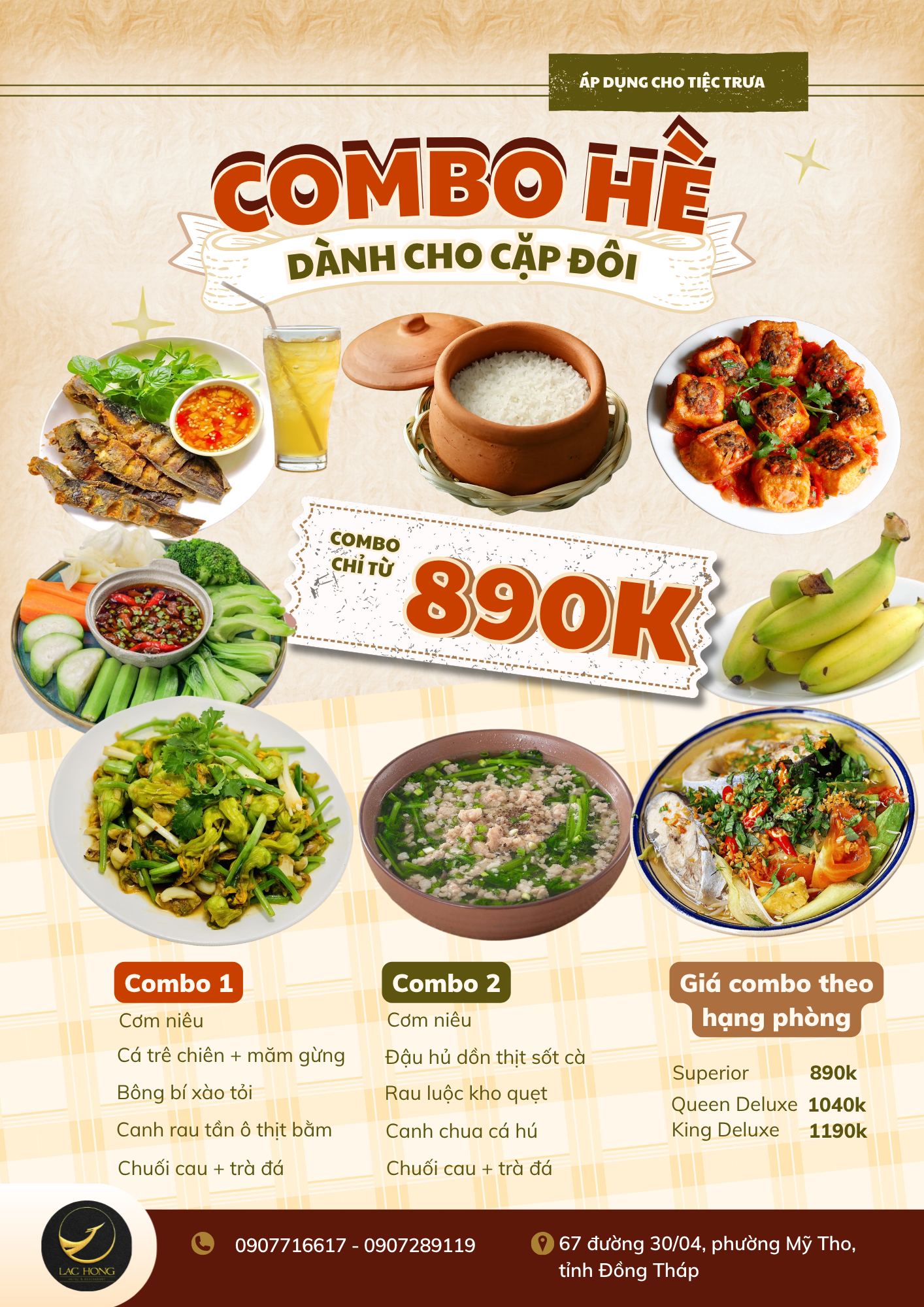 ✨ HÈ AN YÊN – ƯU ĐÃI COMBO HẤP DẪN TẠI KHÁCH SẠN LẠC HỒNG ✨